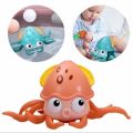 Amphibious Water Pull Wind Up Toys, Windup Swimming Octopus Pull String Crawling Octopus, Octopus Bath Toy For Kids. 