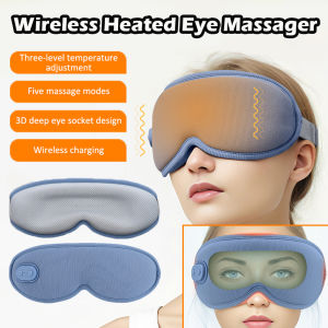 เครื่องนวดตาแบบสั่นไร้สายประคบร้อนผ้าปิดตานอน3มิติลดรอยคล้ำบรรเทาอาการตาแห้งบวมเมื่อยล้าที่ชาร์จแบบ Type-C