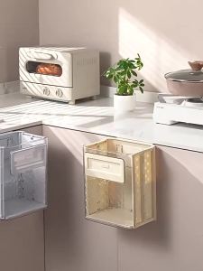 🌟SG STOCK🌟Foldable Trash Can Toilet Toilet Hanging Large-Capacity Folding Kitchen Waste Storage Bin Kitchen Trash Bin