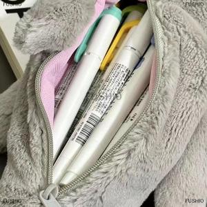 [COD] FUSHI0 Dễ thương sang trọng cá mập bút chì trường hợp học sinh văn phòng phẩm đồ dùng học tập Kawaii búp bê trở lại trường học lưu trữ túi bút Túi văn phòng phẩm