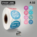 Stiker label kemasan | 500 PCS (1 Roll) Stiker Label Thank You For Your Order | Stiker Label Kemasan | Sticker Thank You | Stiker Label Makanan | Stiker Kemasan 2,5 cm 1 Roll. 