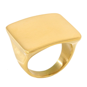 Contemporary Square Crafted Stainless Steel Ring Tarnish Resistant For Casual Or Formal Occasions