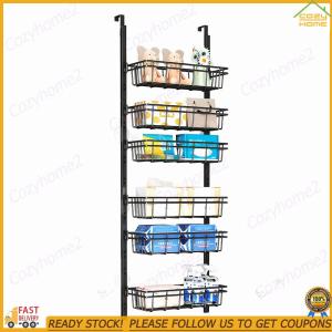 [Cozyhome2] 6-Tier Over The Door Pantry Organizer Detachable Metal Hanging Door Organizer Easy Install Over Door Racks for Home Use