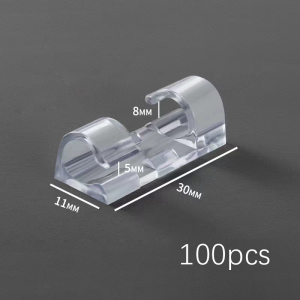 100Pcs Self-Adhesive Clear Cable Organizer Clips Cord Wire Management Holder for 4-6mm Cable