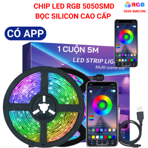 Dây đèn led nháy đuổi ARGB 16 triệu màu bọc silicon cao cấp chip led SMD 5050 cảm biến âm thanh nháy theo nhạc điều chỉnh qua app điện thoạiđiều khiển từ xa có dây cáp usb đèn led hottrend tiktok trang trí decor phòng