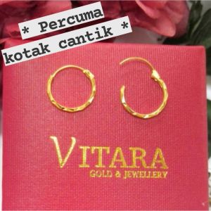 Emas 916 Subang / Anting-anting | Gold 916 Hoop Earring HC01+