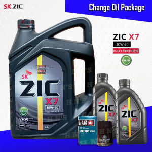 SK ZIC X7 Diesel 10W-30 Fully Synthetic Motor Oil Bundle for Mitsubishi Montero 2016 - 2024 / Mitsubishi Strada 2016 - 2024 ( 8 Liters + Vic C-312 )