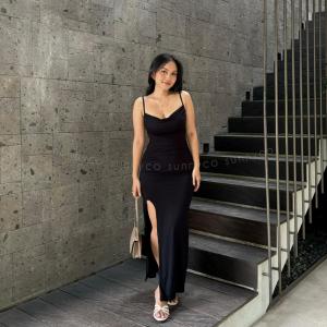 BIANCA DRESS / GAUN PESTA WANITA / DRES TALI ROK BELAH
