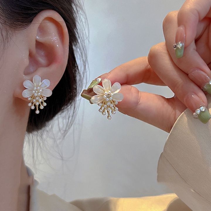 Korean Petal Bloom Flower Earrings Lazada PH
