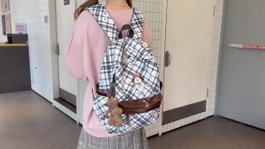 AE Large-capacity star-patterned backpack Korean version ins Junior high school student backpack for girls niche simple stylish versatile travel backpack
