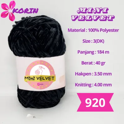 Benang Rajut Bludru Mini Velvet Korin / Mini Velvet Kniting Yarn / Bludru Yarn (MINI) [40gr] Korin