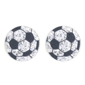 HOUCHU Acrylic Sparkling Ball Stud Earrings Basketball Football Soccer Rugby Volleyball Acrylic Ball Ear Studs Fashionable Tennis Baseball Ear Jewelry Daily