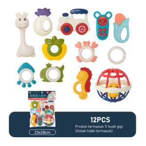 Mainan rattle kerincingan bayi mainan teether gigitan bayi set