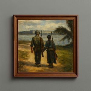 Tranh Nghệ thuật "Đôi Chiến Sĩ Giải Phóng" VIETSMART ART - Acrylic 40 x 40cm