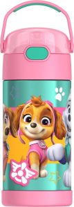 Authentic Thermos Funtainer 12 Ounce Paw Patrol RED or PINK Stainless Steel Vacuum Insulated Straw Kids Water Bottle