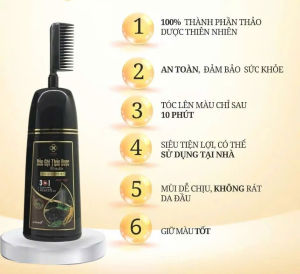 Dầu gội phủ bạc Màu Nâu MOC - Làm đen tóc tự nhiên tại nhà chỉ sau 15 phút dung tích 350ml