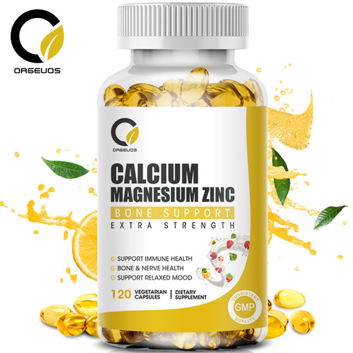 Calcium Magnesium Zinc Capsules with Vitamin D3 for Muscle,Bones,Teeth ...