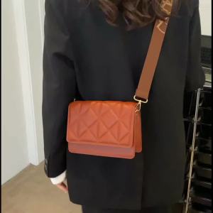 高级感纯色包包女2025新款小众菱格女士小方包潮流时尚单肩斜挎包