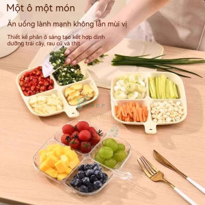 Khay Chia Gia Vị 4 Ngăn Đựng Nước Chấm Rau Củ Đĩa Chia Ngăn Nhựa An Toàn Nhà Bếp