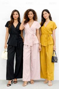 AA Elegant Women Casual Sets - New Fashionable Solid Color Pajama Sets with Matching Accessories