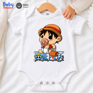One Piece Luffy Anime Baby Onesie 0-12 Months Cotton Bodysuit Romper Baby Clothes Gift