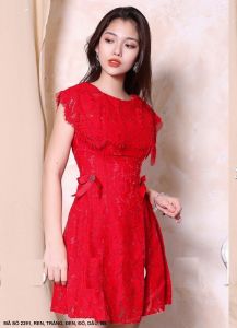 MYDU SALE | Đầm Ren MS 2291 – Ren Cao Cấp Đính 2 Nơ Bên Eo Xinh Xắn