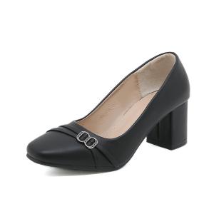 2inch Slip on Office/School Block Leather Womens Heels