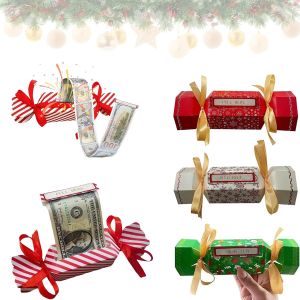 4 Pcs Christmas Surprise Money Pull Pouch Candy-Inspired Pull-Out Money Pouch Surprise Money Pull Pouch- Hexagon Candy Cane Pull Out Money Pouch Christmas Party Gifts Money for Cash Pull