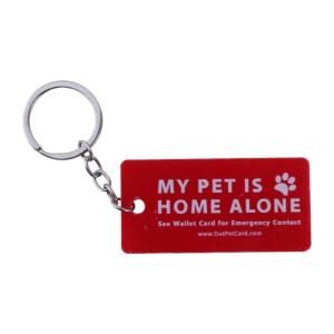 Call Cards Emergency Dog Cats are Home Alone Alert Pets Emergency Contact Keychain Key with Emergency Contact