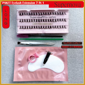 SuperNova Pro Lashes 7 in 1 - Paket Bulu Mata Tanam Curly Long/Short dengan Strong Glue Tahan Lama