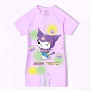 BCBL Swimsuit for Kids Girl Cartoon Kuromi Girls One-Piece Swimsuit Quick-Dry Swimwear for Girls