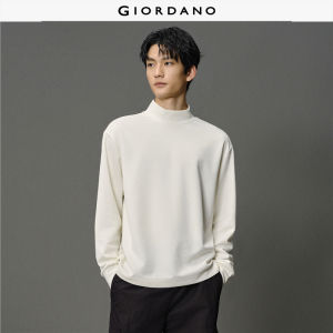 Giordano Men Embroidery high neck long sleeve t-shirt Free Shipping 12025005