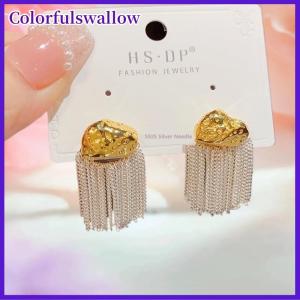 Colorfulswallow Pháp sang trọng bạc trắng tua Bông tai thời trang phụ nữ bạc kim Bông tai accessries