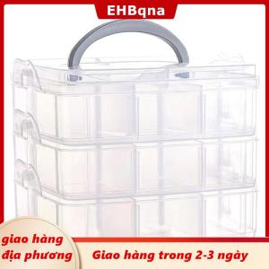 [COD] EHBqna 3PF Ship within 24 hours Hộp đựng đồ trang sức trong suốt hộp hoàn thiện dung tích lớn Hộp đựng bông tai hình vòng cổ Hộp đựng đồ trang sức hộp trang trí