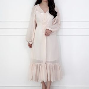 SV 6424 - Avelina Set Dress | Silvervogue | Gaun Chiffon Midi Pakaian Wanita