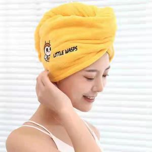 GM korean cute Quick Dry Hair Cap Turban Wrap Towel Hat Bathroom