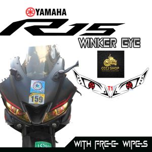YAMAHA R15 WINKER EYE STICKER/ TRANSPARENT/TRANSLUCENT VINYL LAMINATED MATERIAL