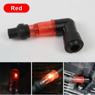 AOMOTOX Universal Motorcycle Flash Spark Plug Cap Motorcycle Ignition Spark Plug Cap Elbow Flashing Spark Plug Cap For Motorbike
