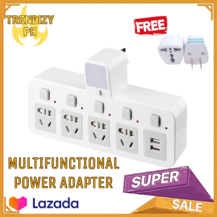 Original High Quality Multifunctional Power Adapter 4 Socket Nightlight ...