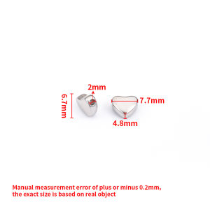 Nhỏ bằng thép không gỉ được đánh bóng Tình Yêu Thông Qua Lỗ Hạt Trang Sức Tự Làm Vòng Cổ Vòng tay Phụ Kiện Hình Trái Tim Mặt Dây Chuyền