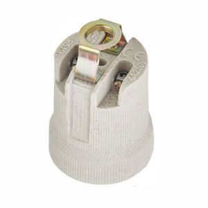 T6JOB1 Retro High Temperature Resistance For Pendant Lamp Large Screw Cap With Stand Fixed Bracket Lamp Accessories Lamp Socket Ceiling Flat Pedestal Ceramic Lamp Holder