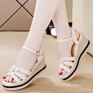 [Free Shipping] WomenS Wedge Sandals 2026 Summer New Collection Fashionable And Versatile Suitable For Outdoor Wear With A Single-Strap Design Thick Sole And Non-Slip High Heels