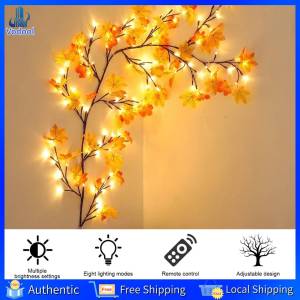 [Vodool Home Mall] Bendable Maple Leaf Twig String Light USB 96 LEDs Remote 1.8M 8 Lighting Modes Timer