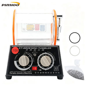 PHYHOO KT-6808 150W Rotary Jewelry Tumbler Electric Metal Deburring Polishing Machine for Gold Silver Jewelry Finishing