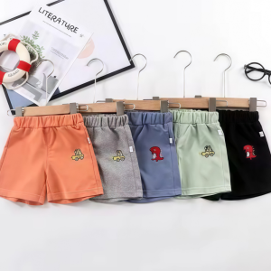 Childrens Solid Color Short Pants Summer Fashion Cartoon Baby Girls Boys Short Pants Kids Breathable Soft Loose Shorts