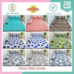 Ga giường thun lạnh Hàn Quốc 3D  Drap giường Ga nệm  ( không áo gối đủ kích thước)