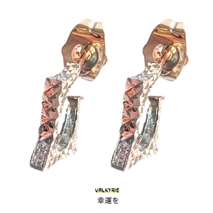 ต่างหูดีไซน์ ต่างหูแววมาก ต่างหูเพชรสวิส CZ แท้ 100% Valkyrie Boutique 💎 ต่างหูแป้น earrings ต่างหูพิ๊งคโกล pink gold ใส่ไม่คัน งานไม่ดำ100% ER-0601