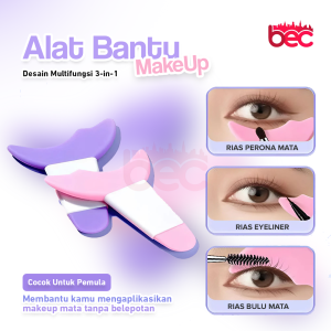 [BEC] Alat Bantu Makeup Stensil Cetakan Eyeliner - Eyeshadow - 3In1 Serbaguna | Maskara Helper Multifungsi