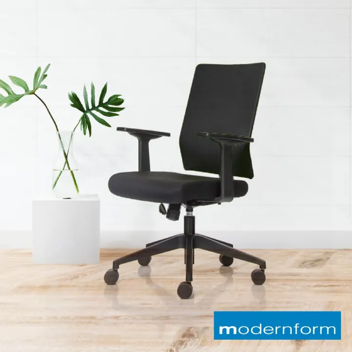 Modernform เก้าอี้สำนักงาน เก้าอี้ทำงาน เก้าอี้ออฟฟิศ เก้าอี้พนักพิงกลาง เก้าอี้สีดำ นั่งทำงานอย่างเพลิดเพลินแสนสบาย พักทุกสัดส่วนของร่างกายในยามที่ต้องการ แขนปรับไม่ได้ ขาไนลอน เบาะผ้าดำ พนักหุ้มผ้าตาข่ายดำ รุ่น PI https://lnwchill.com