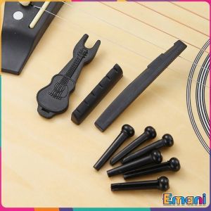 Em Guitar Saddle and Slotted Nut for 6 Strings Acoustic Guitar Parts Accessory Set